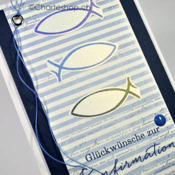 Glückwünsche zur Konfirmation blau